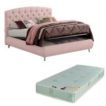 FRIDA, Lit Coffre, différentes dimensions et revêtements disponibles, avec matelas