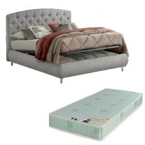 FRIDA, Lit Coffre, différentes dimensions et revêtements disponibles, avec matelas