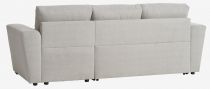 MIKA Canapé convertible Gigogne reversible, avec coffre Tissu BEIGE SABLE  (L243xH.89xP.86/156cm)