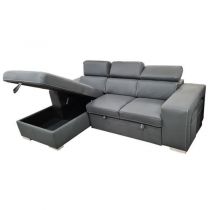 POSTO convertible gigogne 2 places angle gauche, Revêtement Polyester Tex, Chaise longue et 2 poufs